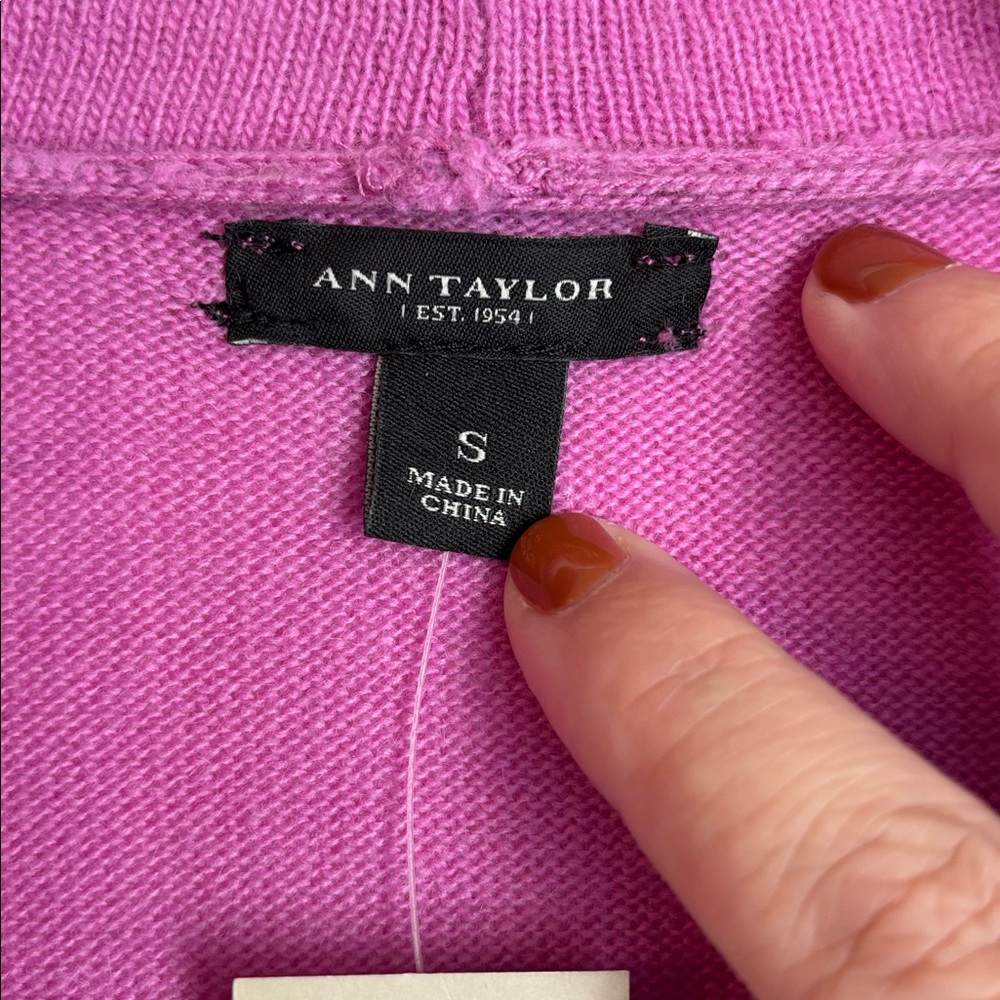 Ann Taylor Cowl neck Magenta wool angora rabbit hair cashmere Sweater small NWT - Picture 6 of 13